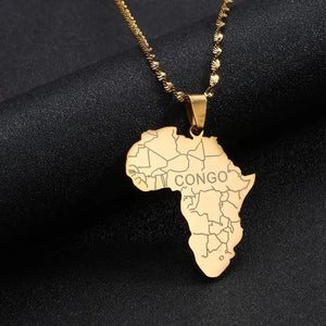 Africa Congo Map Necklace