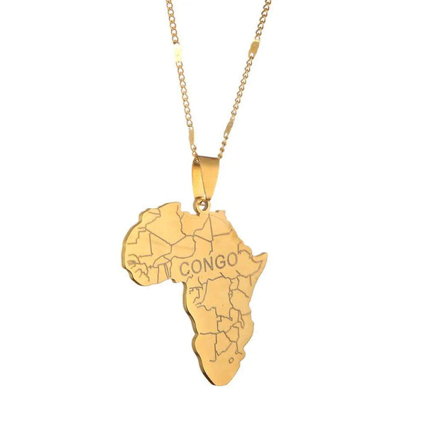 Africa Congo Map Necklace