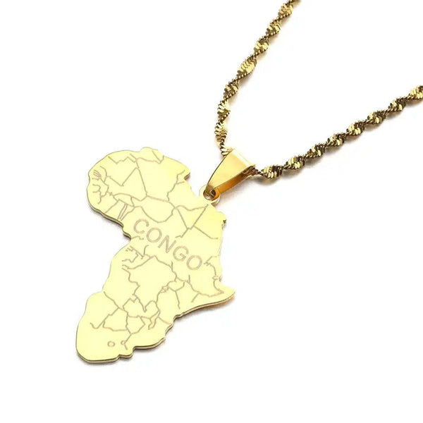 Africa Congo Map Necklace