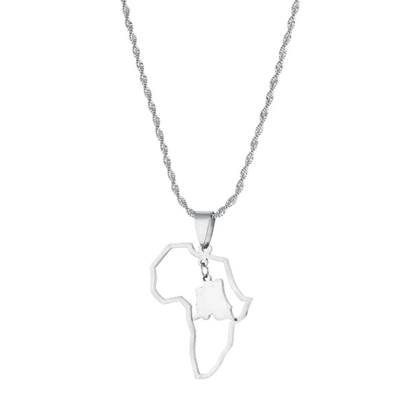 Africa Congo Map Necklace