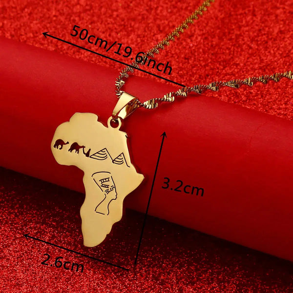 Africa Egypt Map Necklace