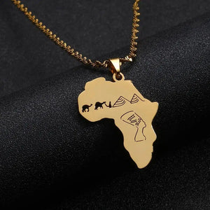 Africa Egypt Map Necklace