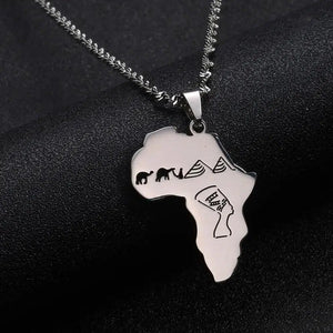 Africa Egypt Map Necklace