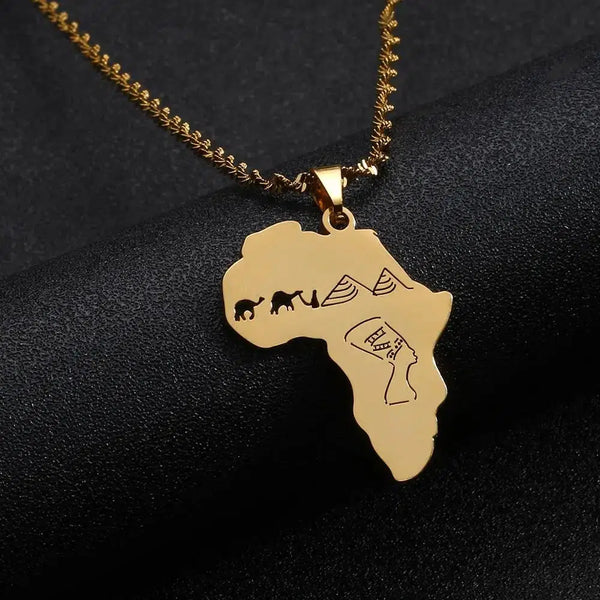 Africa Egypt Map Necklace