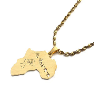 Africa Egypt Map Necklace