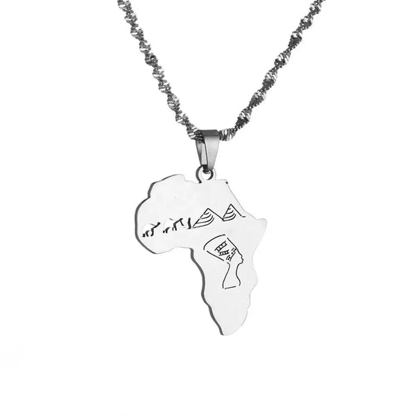 Africa Egypt Map Necklace