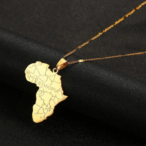 Africa Ethiopia Map Necklace