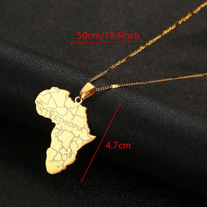 Africa Ethiopia Map Necklace