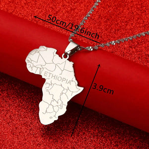 Africa Ethiopia Map Necklace