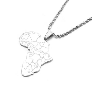 Africa Ethiopia Map Necklace