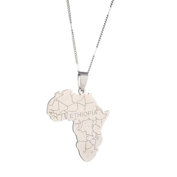 Africa Ethiopia Map Necklace