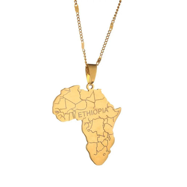 Africa Ethiopia Map Necklace