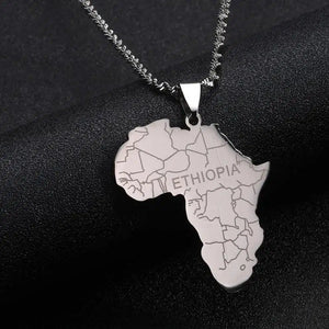 Africa Ethiopia Map Necklace