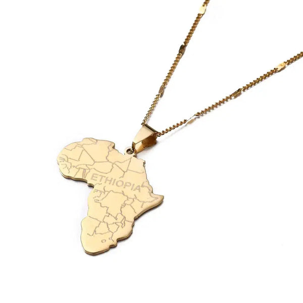 Africa Ethiopia Map Necklace