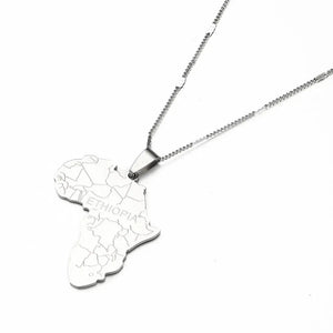 Africa Ethiopia Map Necklace