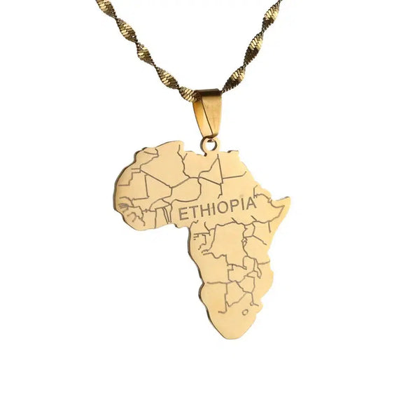 Africa Ethiopia Map Necklace