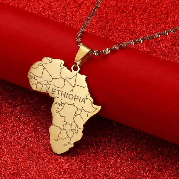 Africa Ethiopia Map Necklace