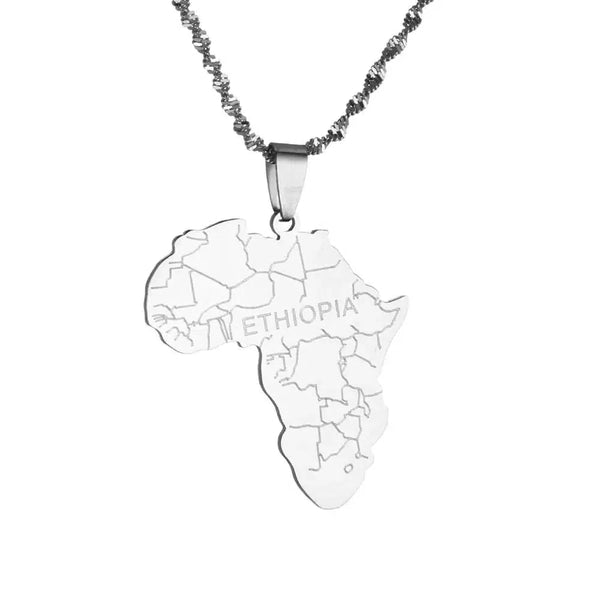 Africa Ethiopia Map Necklace