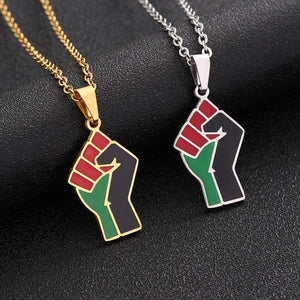 Africa Flag Fist Necklace