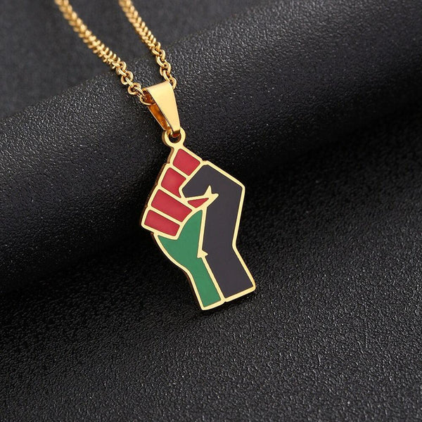 Africa Flag Fist Necklace