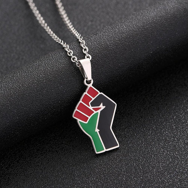 Africa Flag Fist Necklace