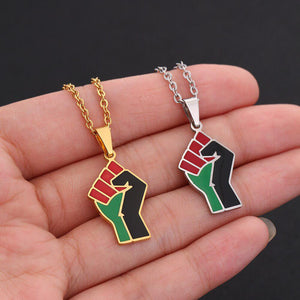 Africa Flag Fist Necklace