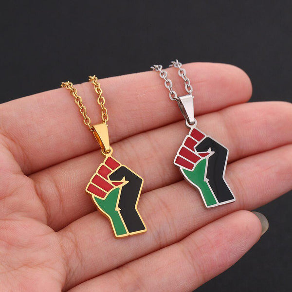 Africa Flag Fist Necklace