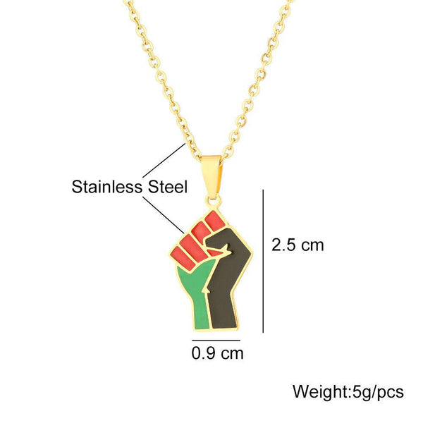 Africa Flag Fist Necklace