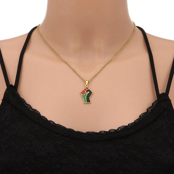 Africa Flag Fist Necklace