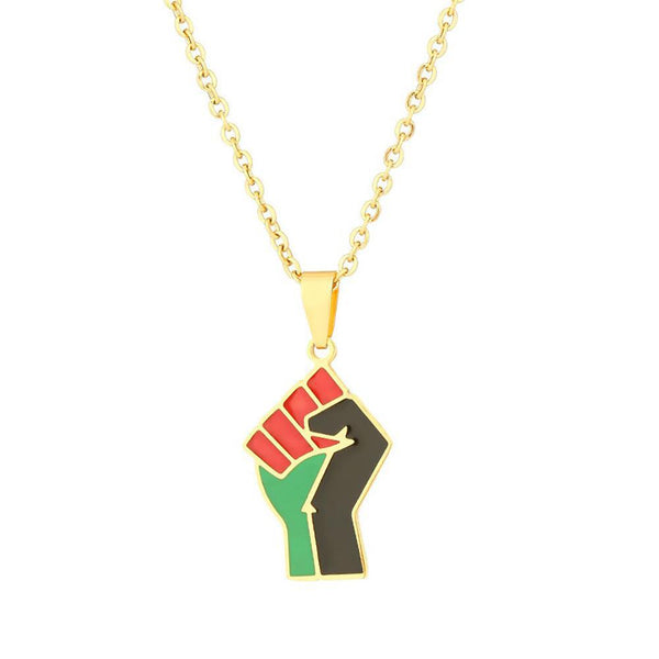 Africa Flag Fist Necklace