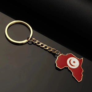 Africa Flag Map Keychain Collection