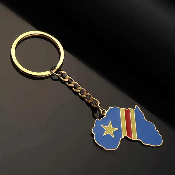 Africa Flag Map Keychain Collection