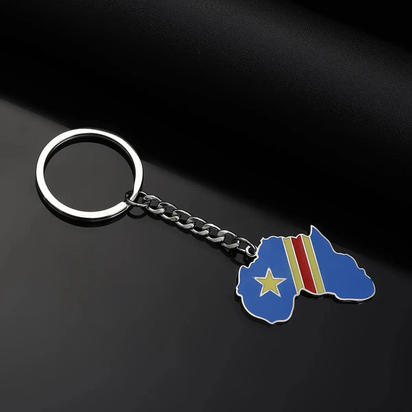 Africa Flag Map Keychain Collection