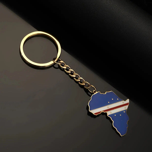 Africa Flag Map Keychain Collection