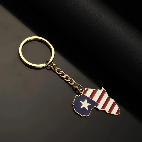 Africa Flag Map Keychain Collection