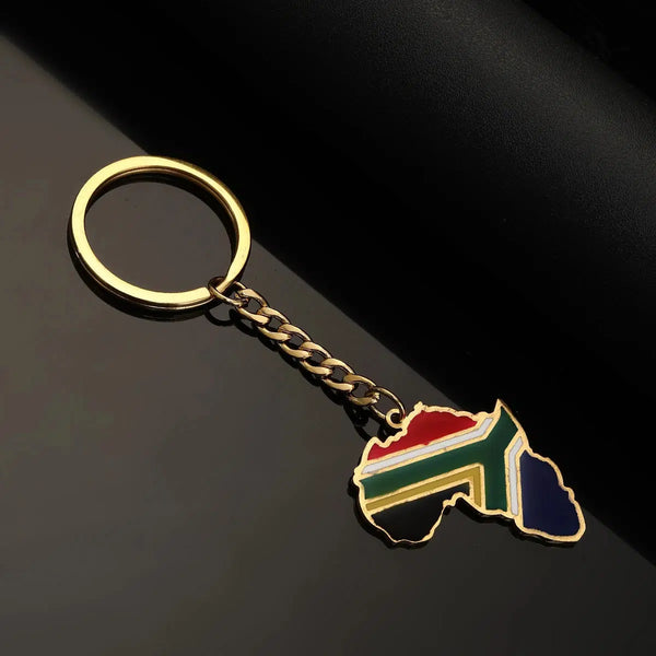 Africa Flag Map Keychain Collection