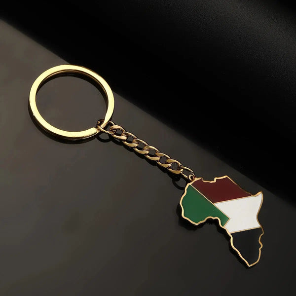 Africa Flag Map Keychain Collection