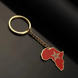 Africa Flag Map Keychain Collection