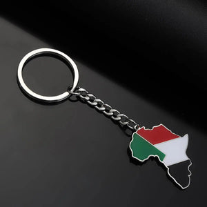 Africa Flag Map Keychain Collection