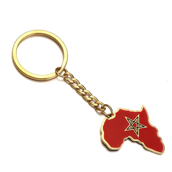 Africa Flag Map Keychain Collection