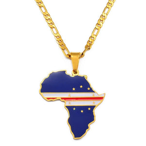 Africa Flag Map Necklace Collection