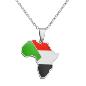 Africa Flag Map Necklace Collection