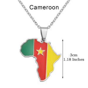 Africa Flag Map Necklace Collection
