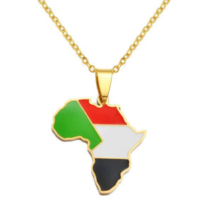 Africa Flag Map Necklace Collection