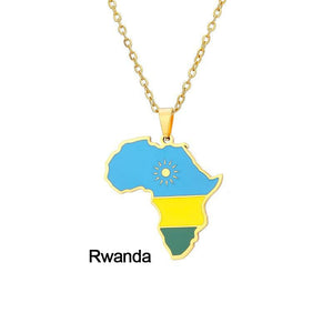 Africa Flag Map Necklace Collection