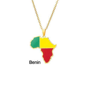 Africa Flag Map Necklace Collection