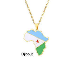 Africa Flag Map Necklace Collection