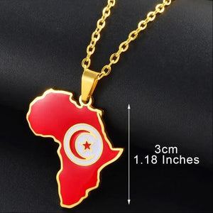 Africa Flag Map Necklace Collection