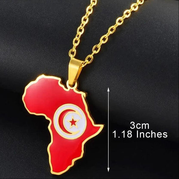 Africa Flag Map Necklace Collection