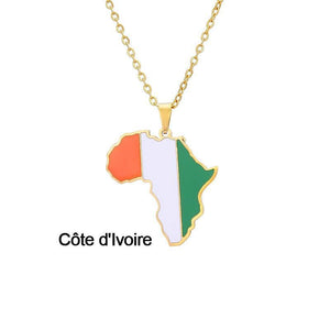 Africa Flag Map Necklace Collection